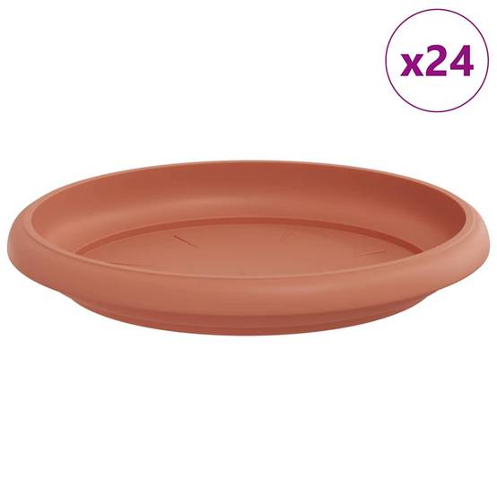 Plateau à fleurs rond Plastique Rouge brique 14 x 2 cm (Lot de 24) - PANGIVO - Image 2