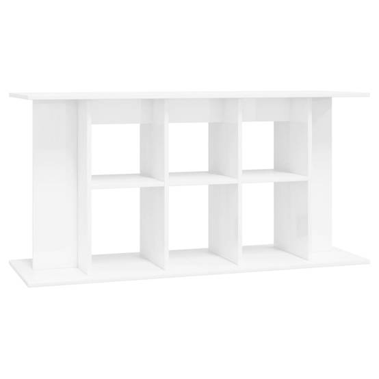 Meuble Aquarium Bois d'Ingénierie Rangement Brillant 120x40x60 cm Blanc - ComfortXL Outdoor Living - Image 2