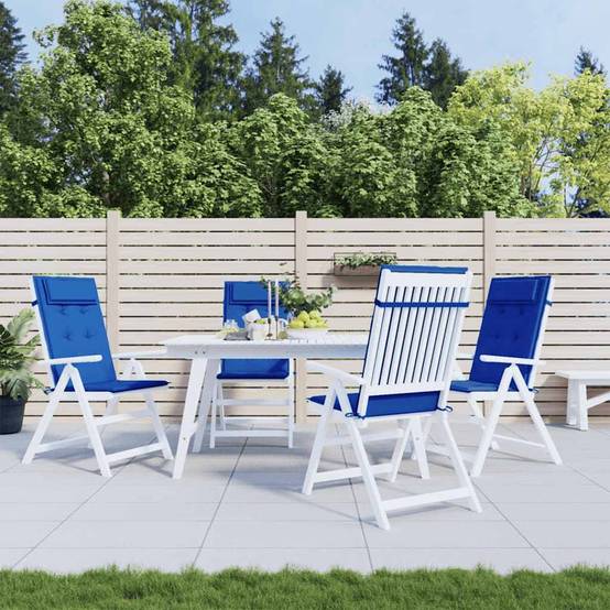 Coussins de chaise à dossier haut lot de 4 tissu Oxford bleu royal 120 x 50 x 3 cm - PANGIVO - Image 1