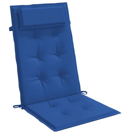 Coussins de chaise à dossier haut lot de 4 tissu Oxford bleu royal 120 x 50 x 3 cm - PANGIVO - Image 5