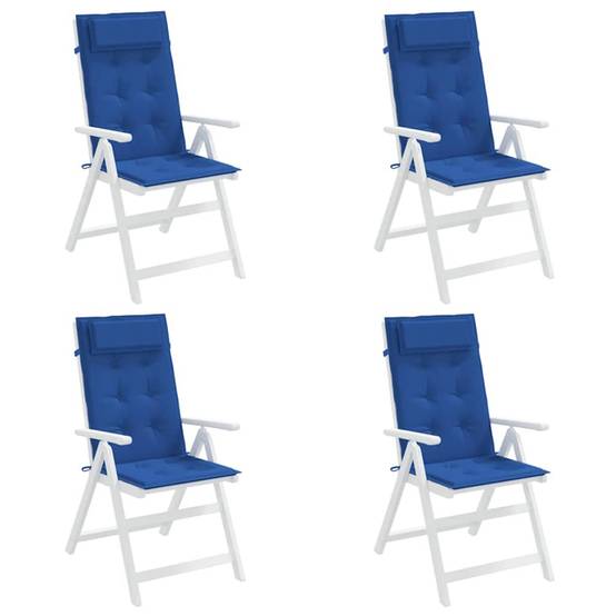 Coussins de chaise à dossier haut lot de 4 tissu Oxford bleu royal 120 x 50 x 3 cm - PANGIVO - Image 4