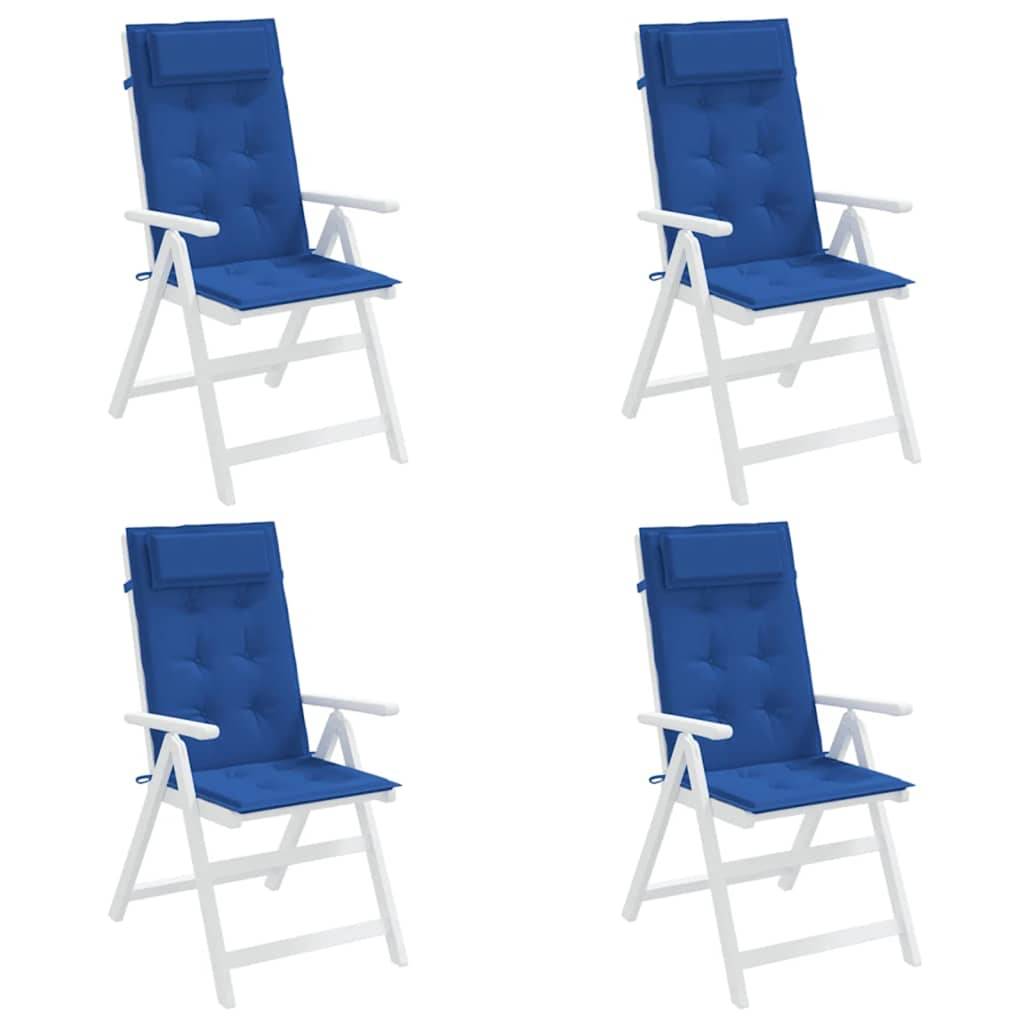 Coussins de chaise à dossier haut lot de 4 tissu Oxford bleu royal 120 x 50 x 3 cm - PANGIVO - Image 4