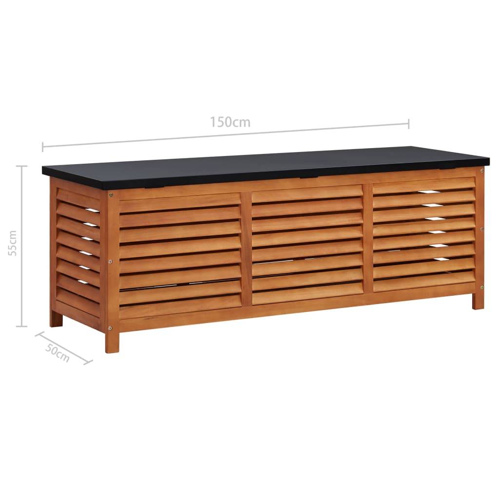Helloshop26 - Coffre boîte meuble de jardin rangement 150 x 50 x 55 cm eucalyptus solide - Imagen 8