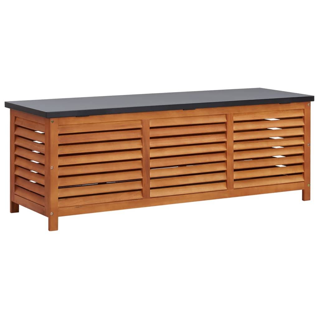Helloshop26 - Coffre boîte meuble de jardin rangement 150 x 50 x 55 cm eucalyptus solide - Imagen 1
