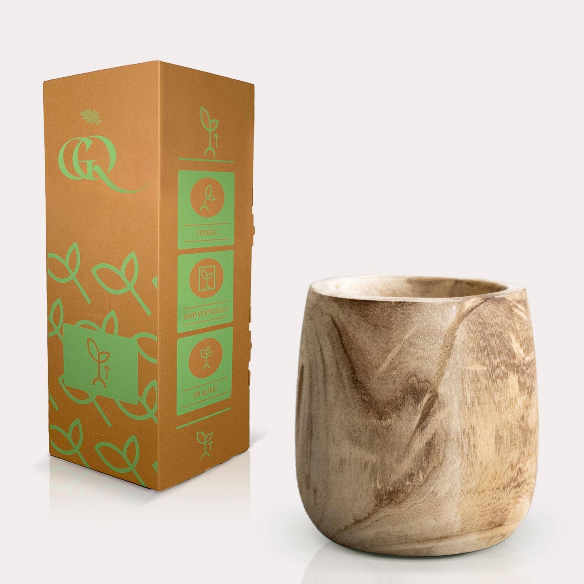 Cache-pot en bois -h25cm, Ø23cm- La Green Touch - Image 3
