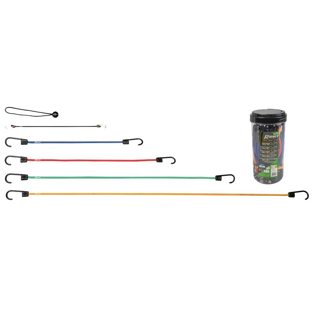Ribimex - Lot de 24 tendeurs avec attaches assortis - Imagen 1