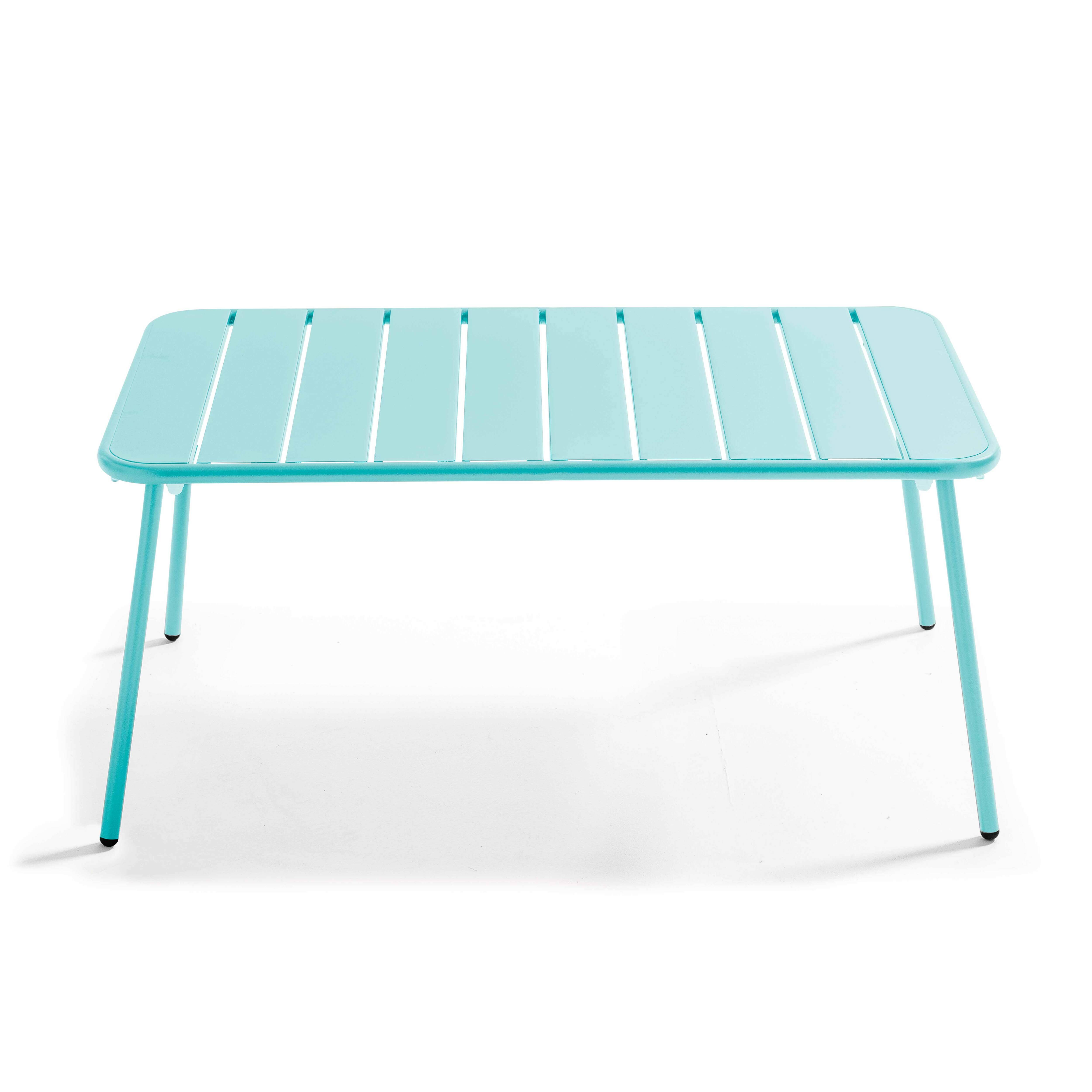 Oviala - Table basse de jardin acier turquoise 90 x 50 cm Palavas - Oviala - Imagen 4