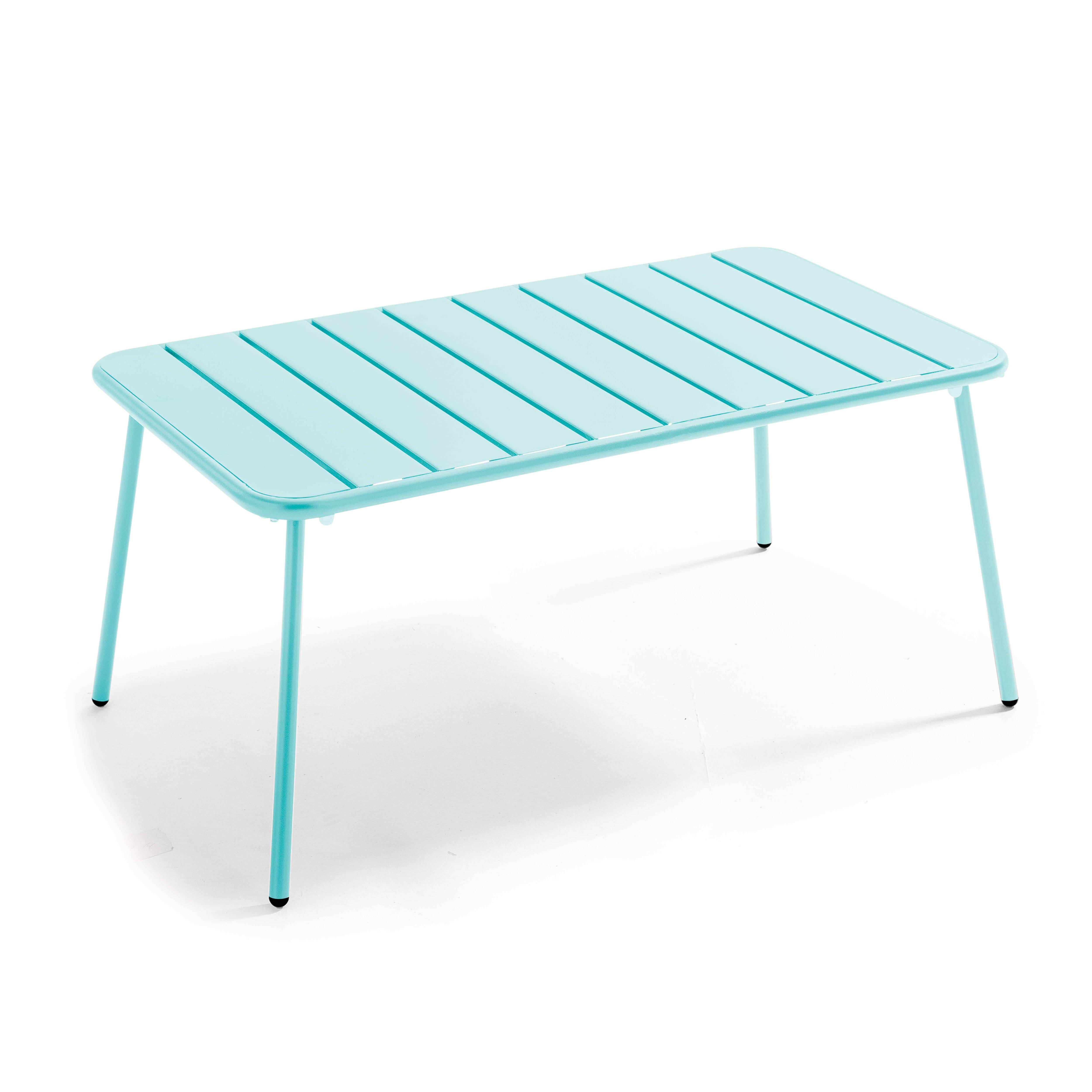 Oviala - Table basse de jardin acier turquoise 90 x 50 cm Palavas - Oviala - Imagen 1
