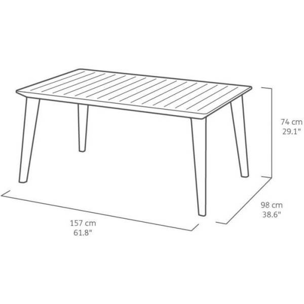Table de jardin - Rectangulaire - Coloris : blanc - En résine - 6 personnes - LIMA - Allibert by KETER - Image 5