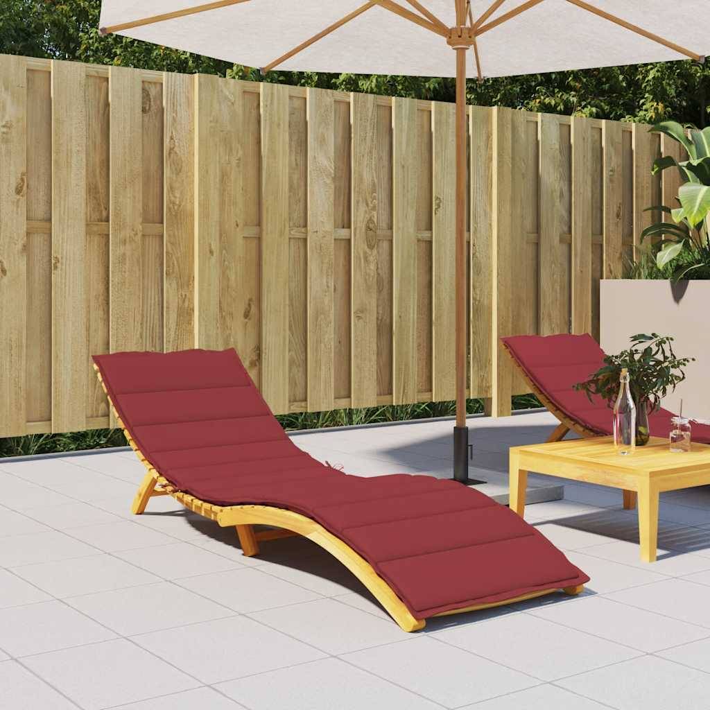 PANGIVO - Coussin de chaise longue tissu oxford rouge bordeaux 200 x 70 x 3 cm - PANGIVO - Image 1