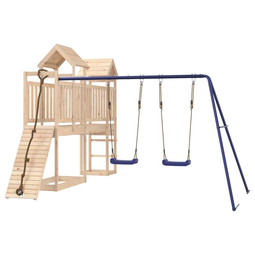 Helloshop26 - Aire de jeux d'extérieur balançoires toboggan portiques robuste jeux jardin 314 x 339 x 214 cm bois de pin massif - Imagen 1