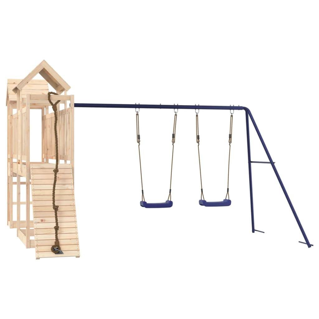 Helloshop26 - Aire de jeux d'extérieur balançoires toboggan portiques robuste jeux jardin 314 x 339 x 214 cm bois de pin massif - Imagen 2