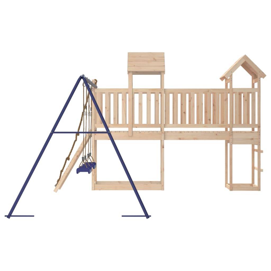 Helloshop26 - Aire de jeux d'extérieur balançoires toboggan portiques robuste jeux jardin 314 x 339 x 214 cm bois de pin massif - Imagen 4