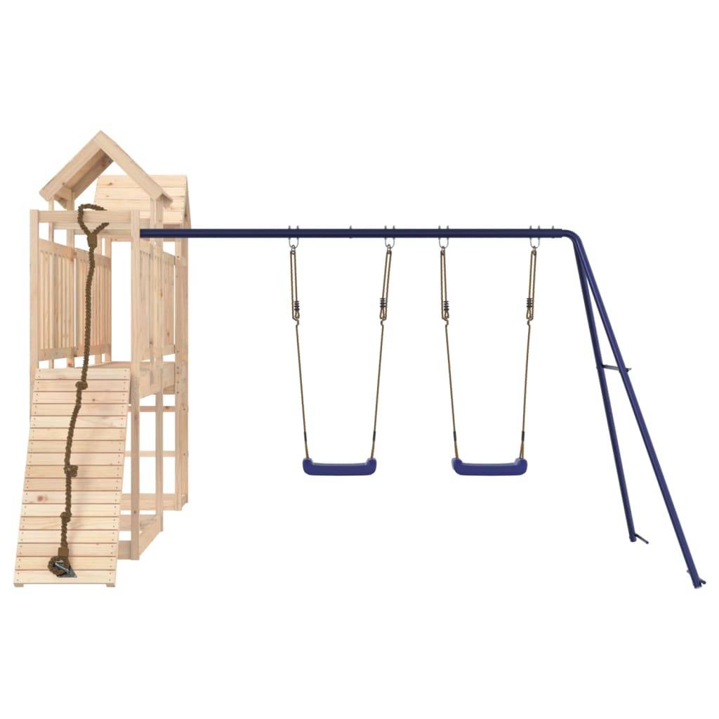 Helloshop26 - Aire de jeux d'extérieur balançoires toboggan portiques robuste jeux jardin 314 x 339 x 214 cm bois de pin massif - Imagen 3