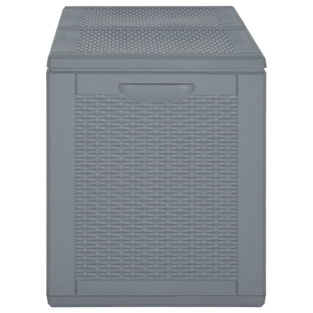 Helloshop26 - Coffre boîte meuble de jardin rangement PP rotin 180 litres gris - Imagen 3