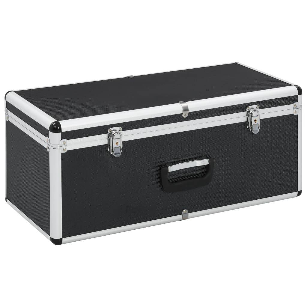 Helloshop26 - Boîtes de rangement 2 pièces aluminium noir - Imagen 2