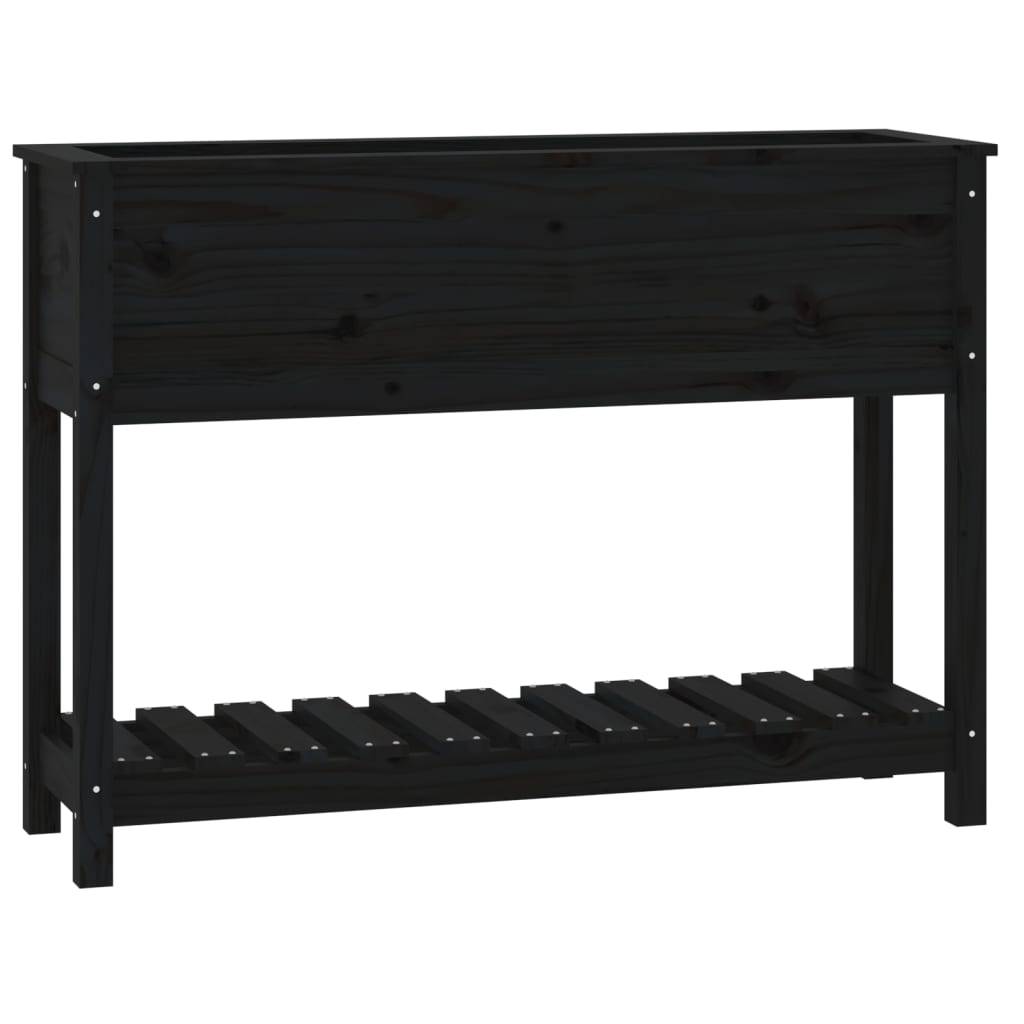 ComfortXL - Carré potager surélevé bois avec étagère de rangement Noir 111,5cm – ComfortXL Outdoor Living - Image 2