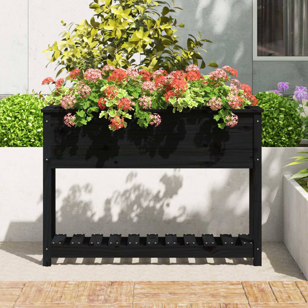 ComfortXL - Carré potager surélevé bois avec étagère de rangement Noir 111,5cm – ComfortXL Outdoor Living - Image 3
