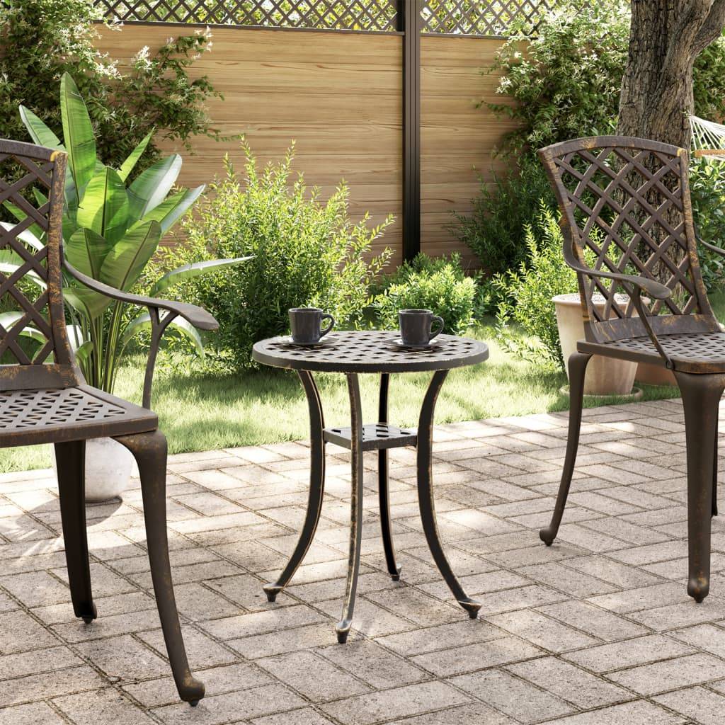 Table de jardin aluminium coulé bronze Ø48 x 53 cm - PANGIVO - Image 3