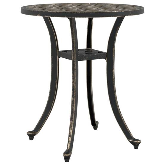 Table de jardin aluminium coulé bronze Ø48 x 53 cm - PANGIVO - Image 2