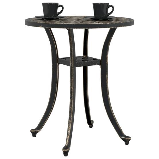 Table de jardin aluminium coulé bronze Ø48 x 53 cm - PANGIVO - Image 4