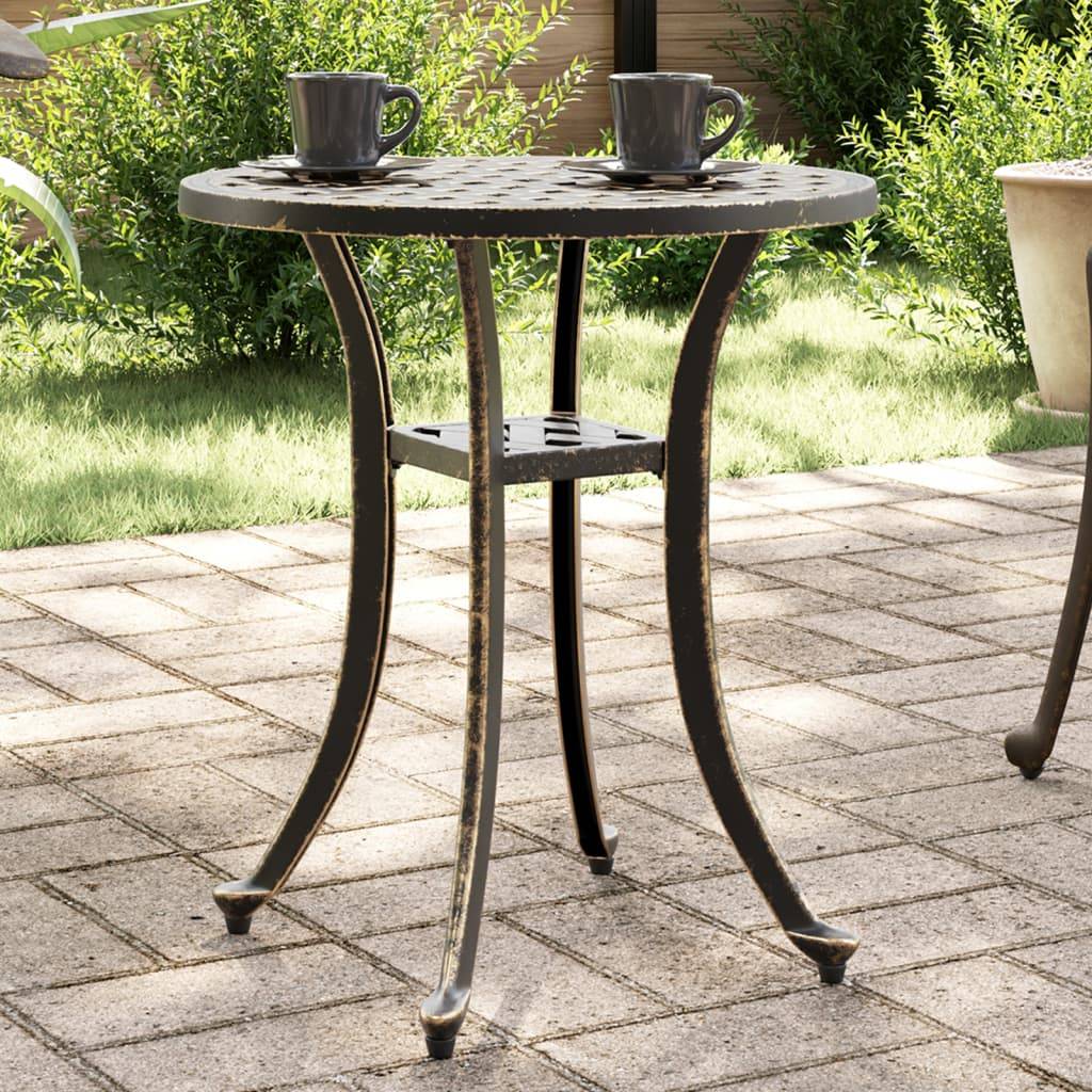 Table de jardin aluminium coulé bronze Ø48 x 53 cm - PANGIVO - Image 1