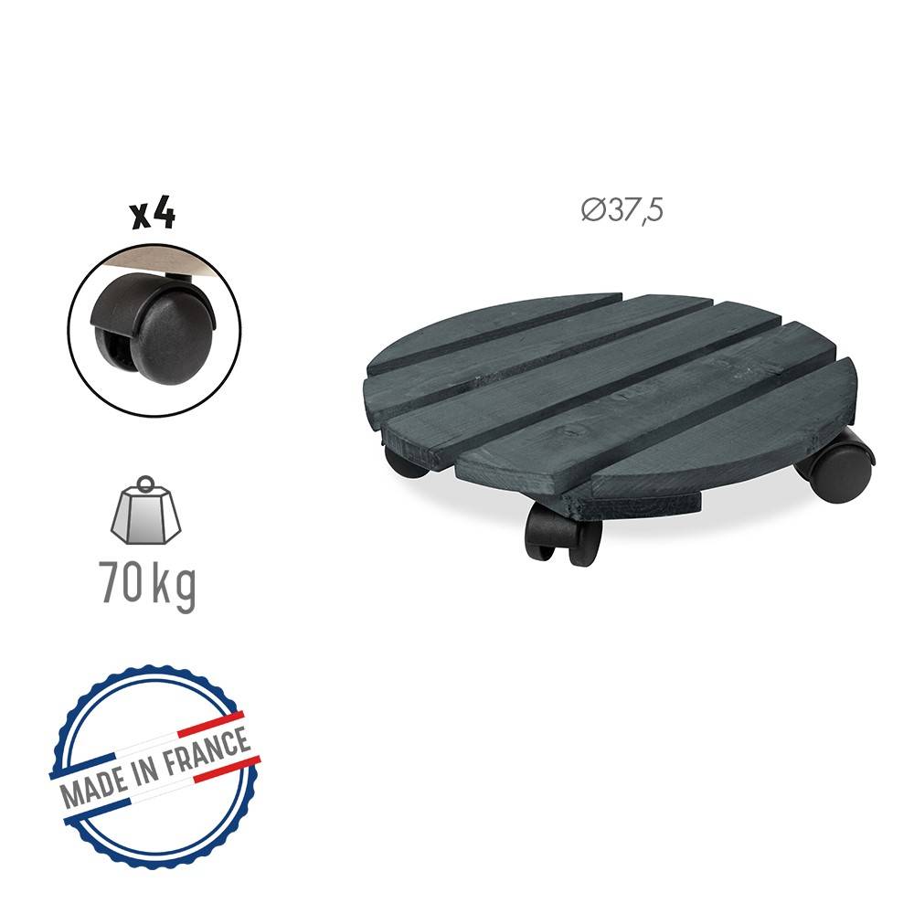 Louis Moulin - Roule-plante en bois rond anthracite "Basics " 37,5 cm Louis Moulin - Imagen 2