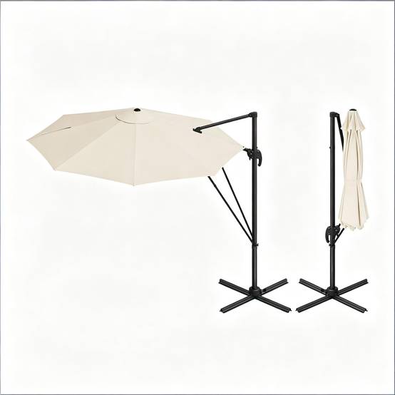 Parasol rond pour balcon, parasol extérieur, parasol de jardin avec base en acier cruciforme (parasol uniquement) - Image 6