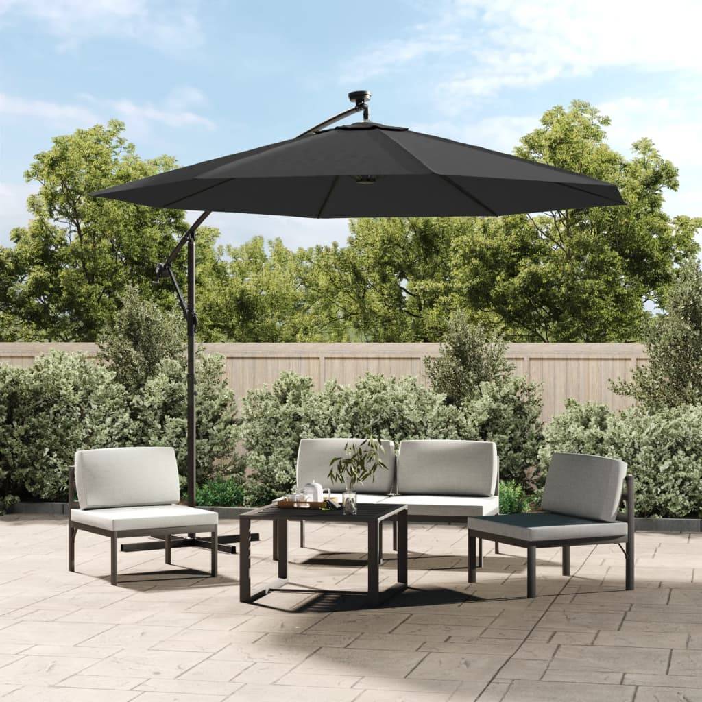 Vidaxl - Parasol de jardin en porte-à-faux et lumières LED mât en acier vidaXL 44521 - Imagen 1