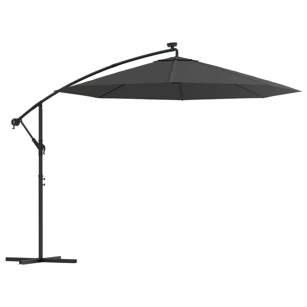 Vidaxl - Parasol de jardin en porte-à-faux et lumières LED mât en acier vidaXL 44521 - Imagen 2