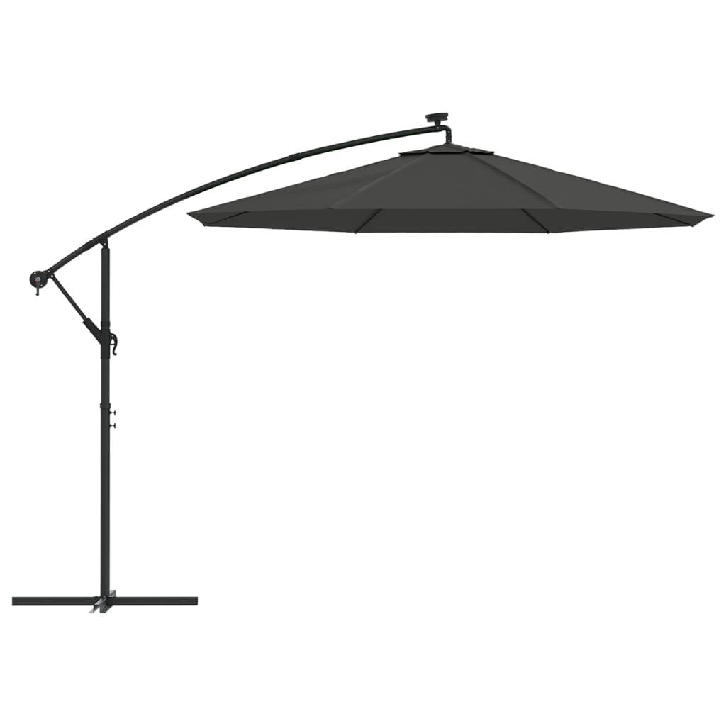 Vidaxl - Parasol de jardin en porte-à-faux et lumières LED mât en acier vidaXL 44521 - Imagen 6