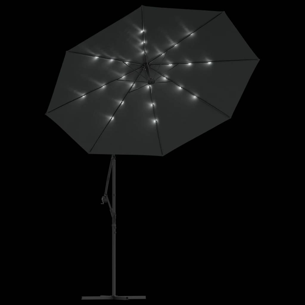 Vidaxl - Parasol de jardin en porte-à-faux et lumières LED mât en acier vidaXL 44521 - Imagen 5