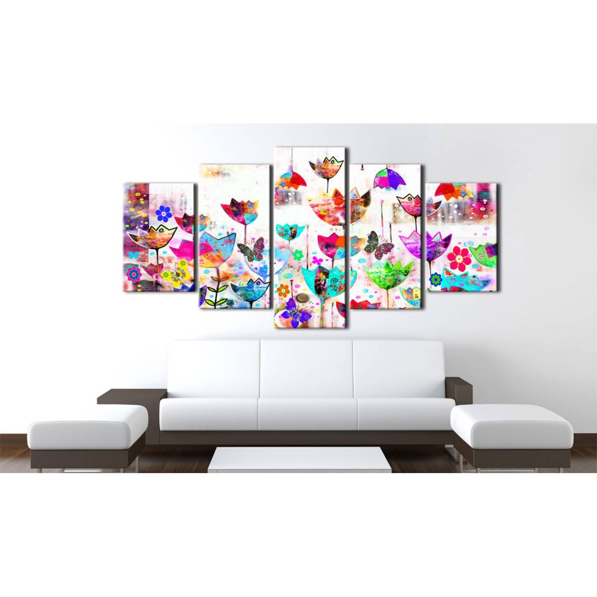 Tableau Imprimé "Tulipes dans la Pluie" 50 x 100 cm - Image 2