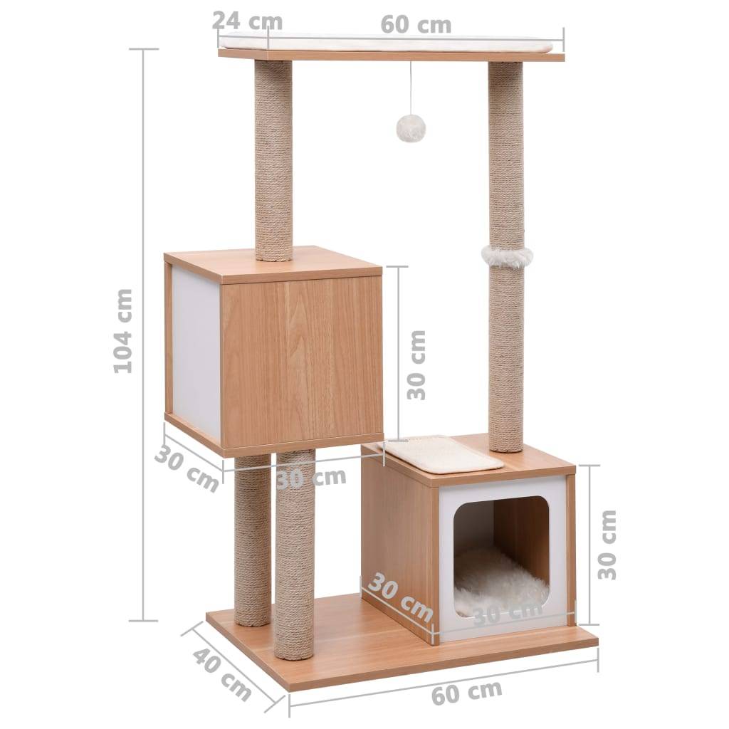 Vidaxl - Arbre à chat avec tapis à gratter en sisal 104 cm vidaXL - Imagen 2