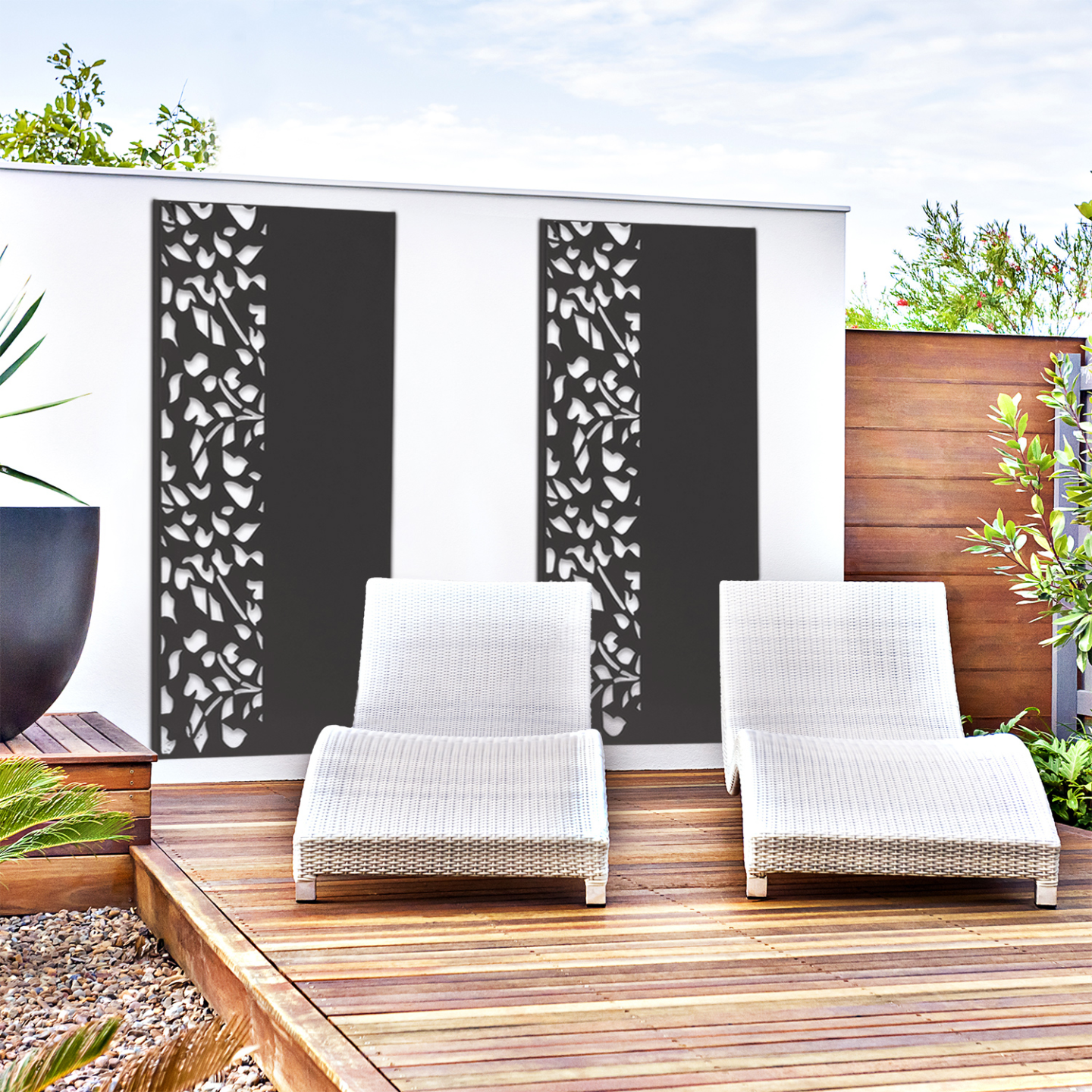Panneau décoratif universel 150 x 50 CM FLOWER gris semi ajouré sur le côté - Image 5