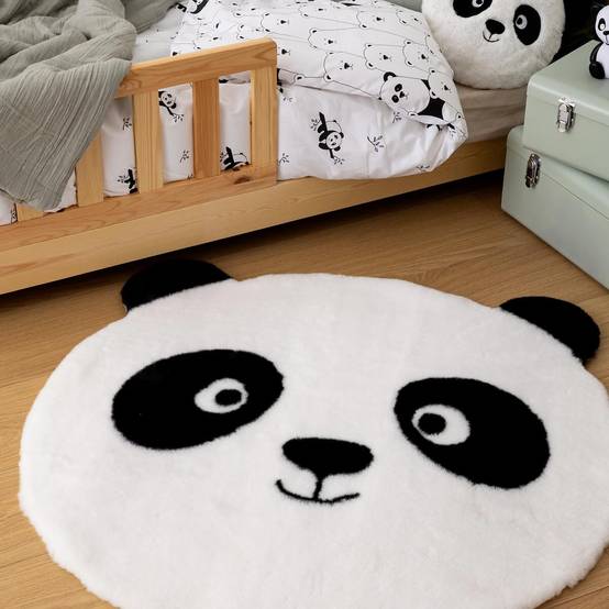 Tapis rond D100 noir et blanc Panda Atmosphera - Image 3