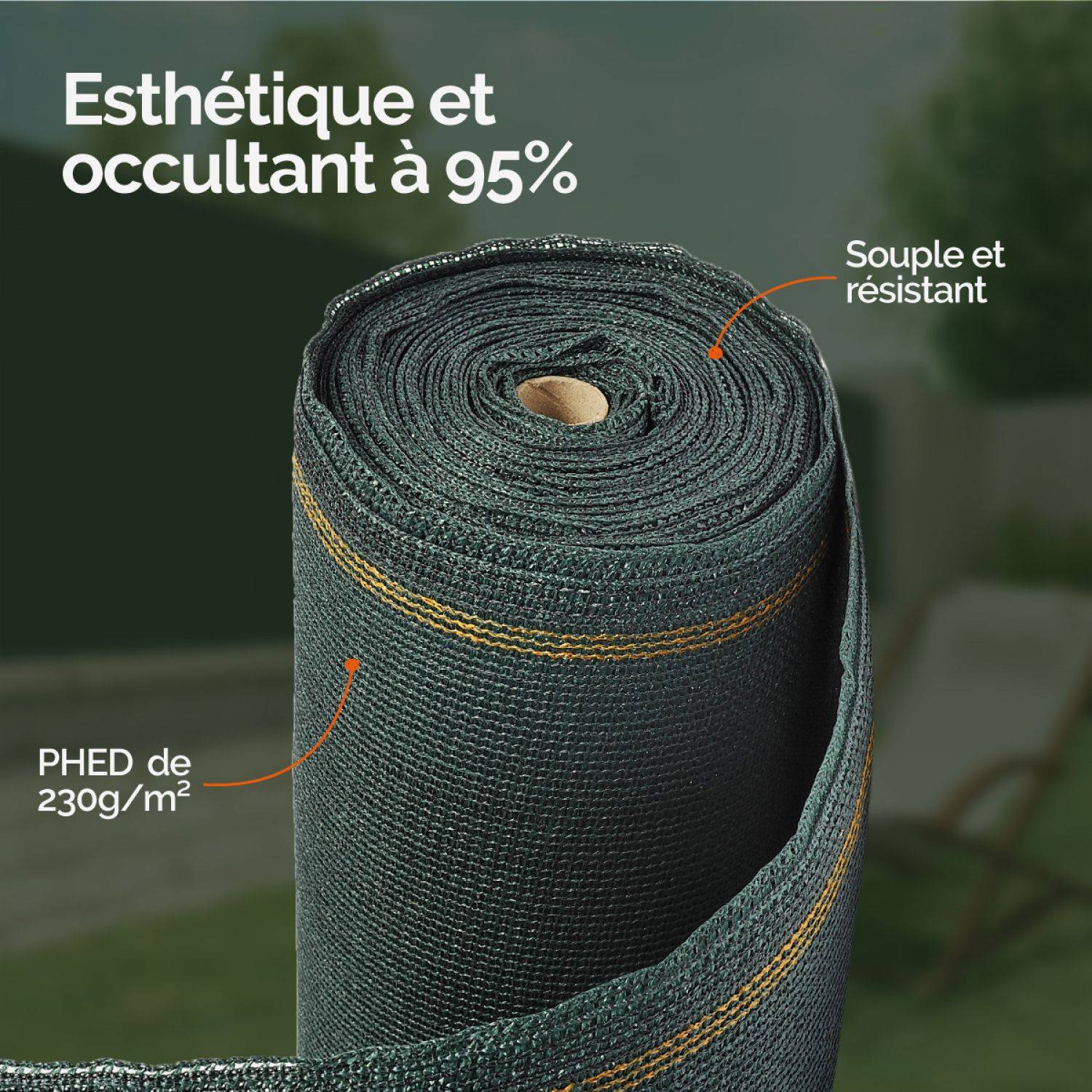 Linxor - Rouleau de brise vue occultant pour jardin - 1,50 x 10 m - Vert - Linxor - Imagen 3