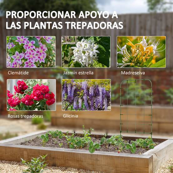 ComfortXL - Lot de 4 treillis acier plantes grimpantes pour jardin potager support 40x90cm vert - ComfortXL Outdoor Living - Image 6