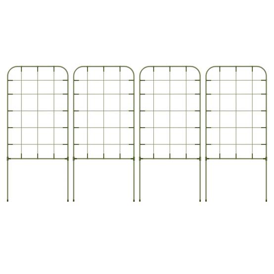 ComfortXL - Lot de 4 treillis acier plantes grimpantes pour jardin potager support 40x90cm vert - ComfortXL Outdoor Living - Image 2