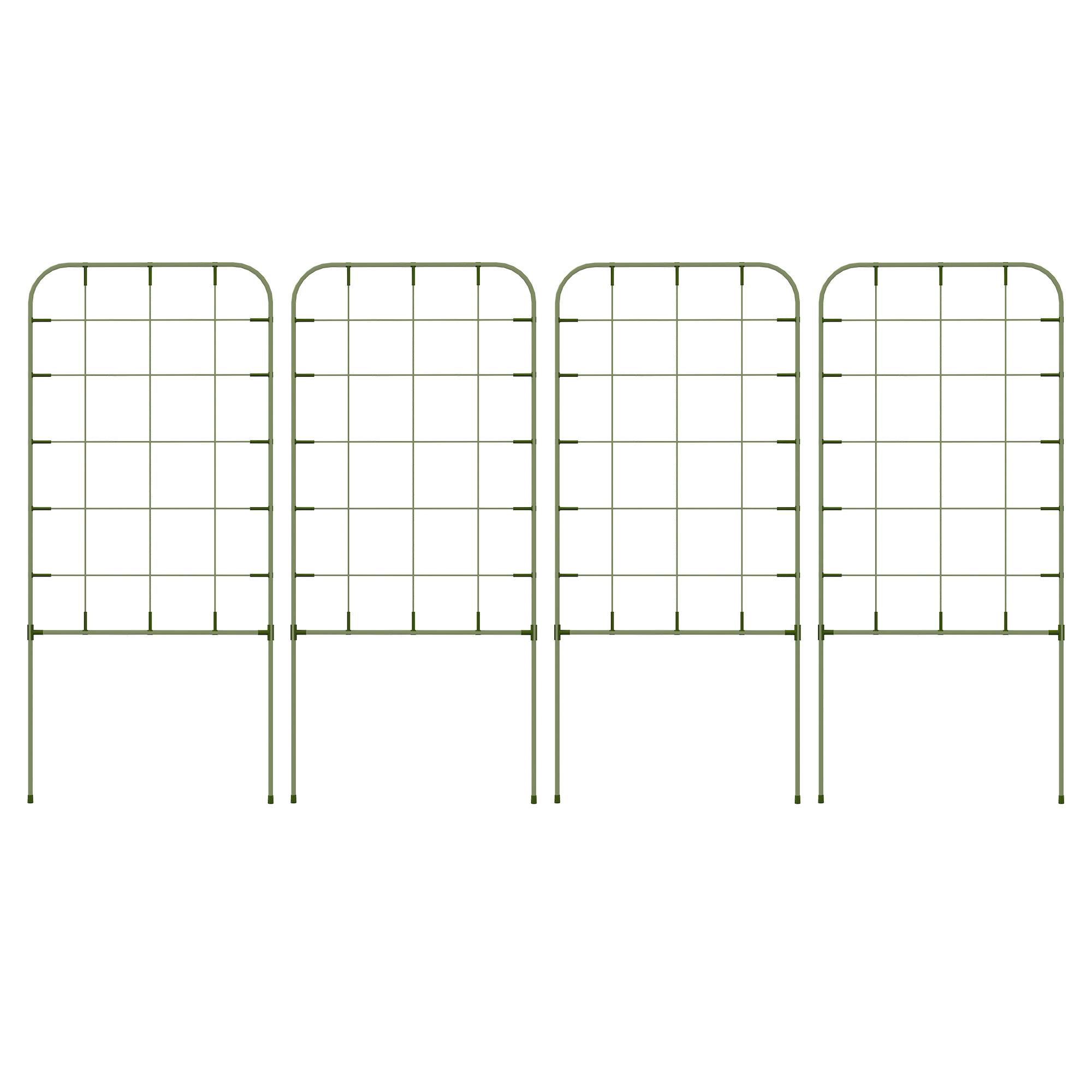 ComfortXL - Lot de 4 treillis acier plantes grimpantes pour jardin potager support 40x90cm vert - ComfortXL Outdoor Living - Image 2