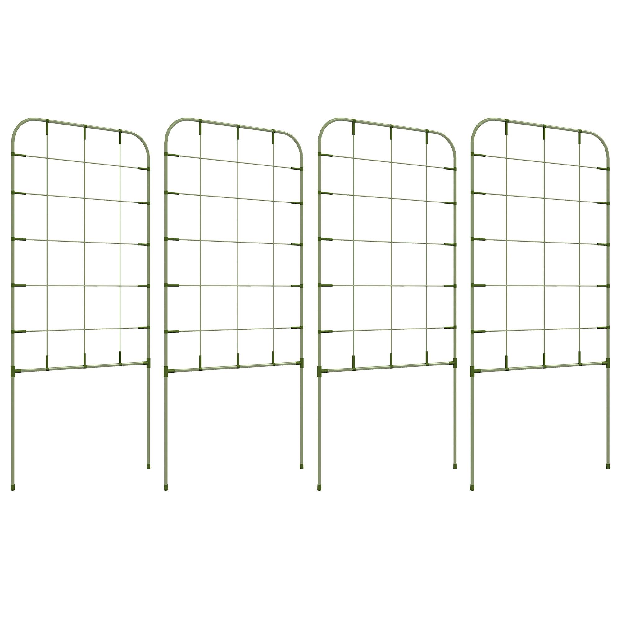 ComfortXL - Lot de 4 treillis acier plantes grimpantes pour jardin potager support 40x90cm vert - ComfortXL Outdoor Living - Image 1