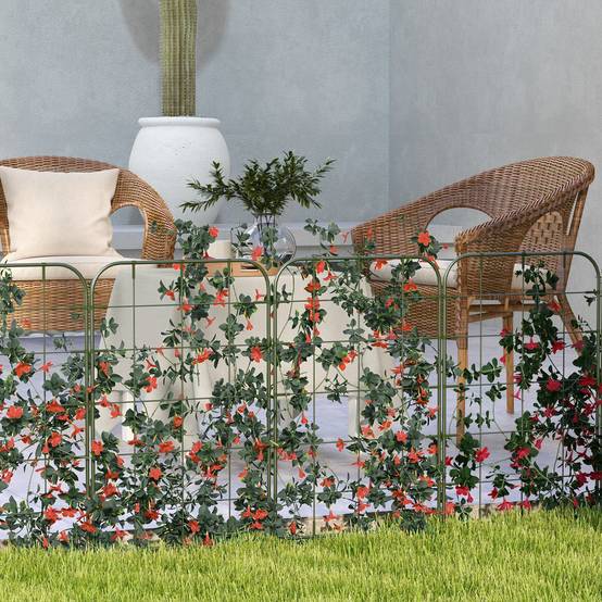 ComfortXL - Lot de 4 treillis acier plantes grimpantes pour jardin potager support 40x90cm vert - ComfortXL Outdoor Living - Image 9