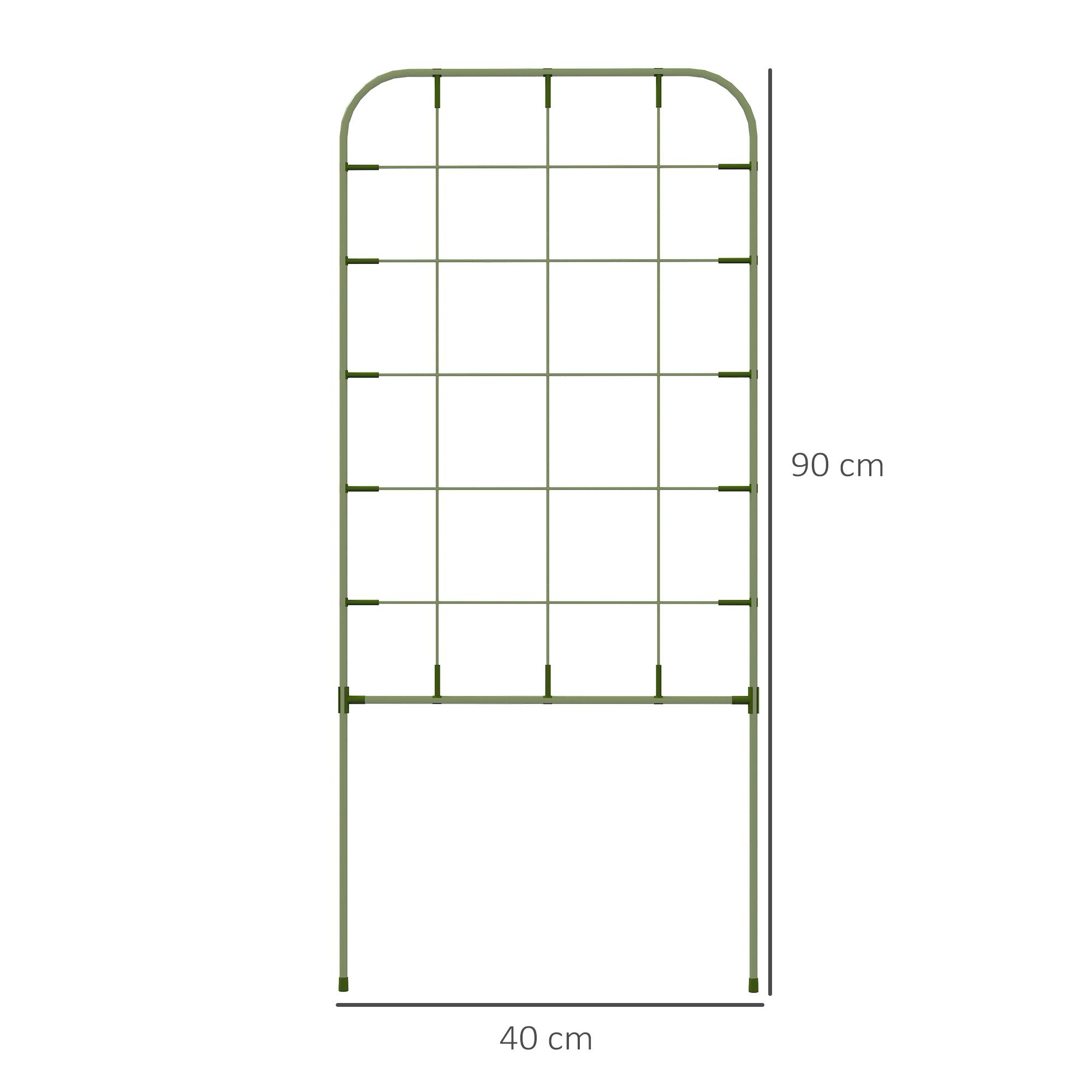 ComfortXL - Lot de 4 treillis acier plantes grimpantes pour jardin potager support 40x90cm vert - ComfortXL Outdoor Living - Image 5