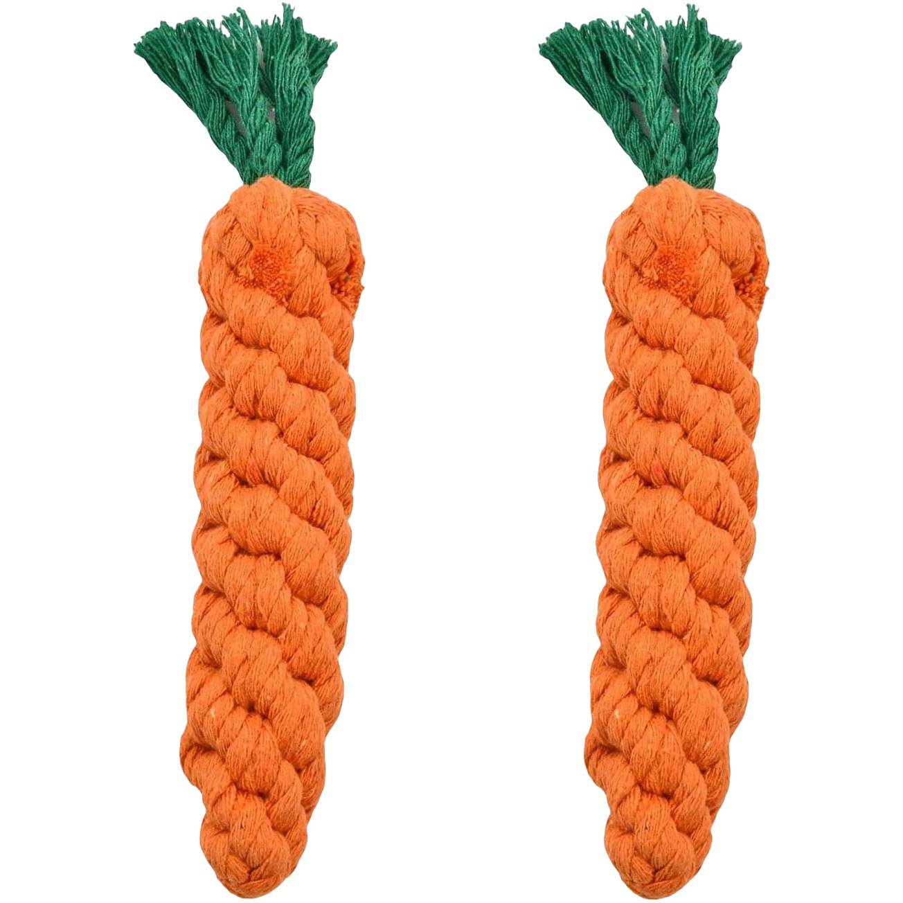 DtopbuyAge - Lot de 2 jouets à mâcher pour petits chiens – Carottes en corde tressée DtopbuyAge