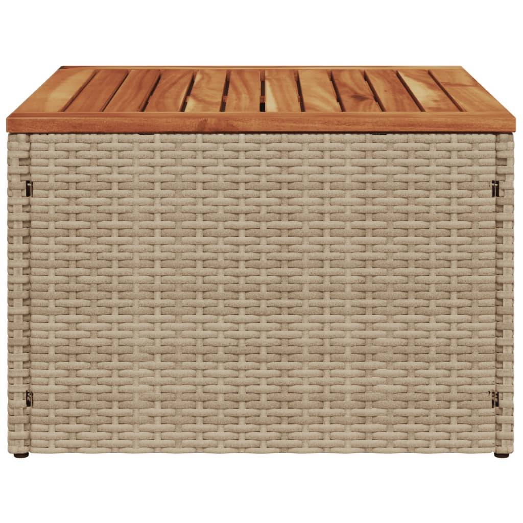 ComfortXL - Table Basse de Salon de Jardin Beige 55x55cm, Bi-Matière Résine Tressée et Bois d'Acacia – ComfortXL Outdoor Living - Image 4