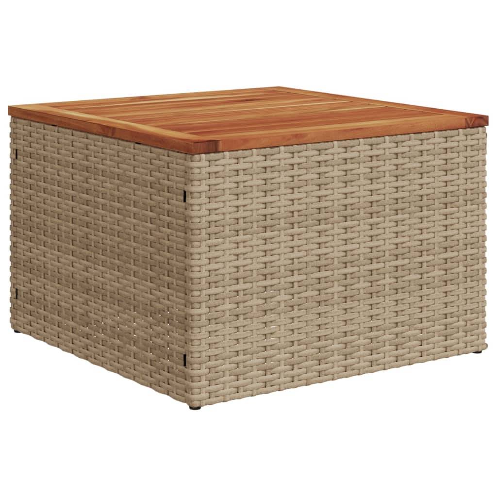 ComfortXL - Table Basse de Salon de Jardin Beige 55x55cm, Bi-Matière Résine Tressée et Bois d'Acacia – ComfortXL Outdoor Living - Image 6