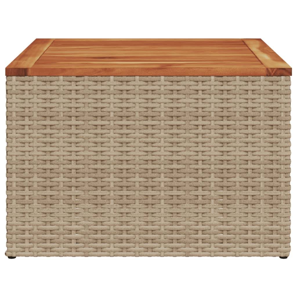 ComfortXL - Table Basse de Salon de Jardin Beige 55x55cm, Bi-Matière Résine Tressée et Bois d'Acacia – ComfortXL Outdoor Living - Image 5