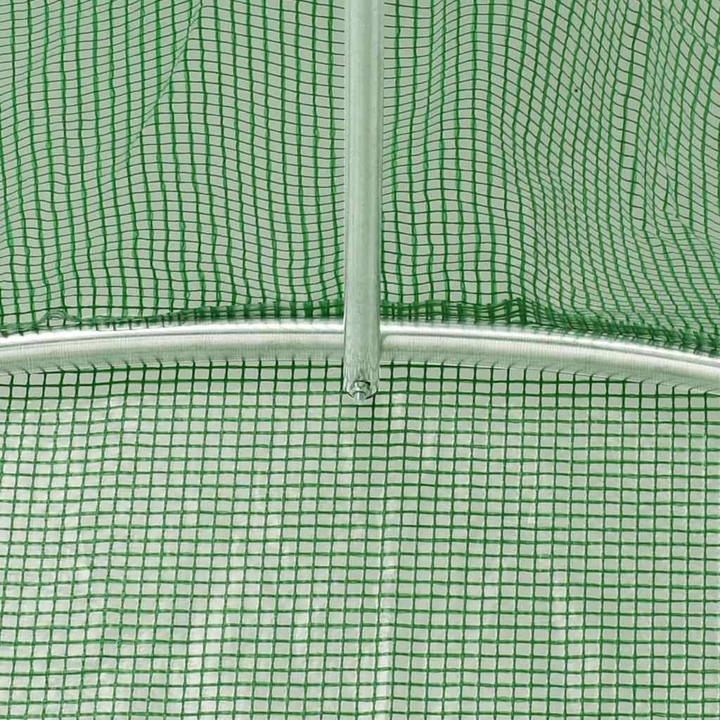 ComfortXL - Serre de Jardin Tunnel Acier Galvanisé PE Culture Plantes 24m² 6x4m Vert - ComfortXL Outdoor Living - Image 9