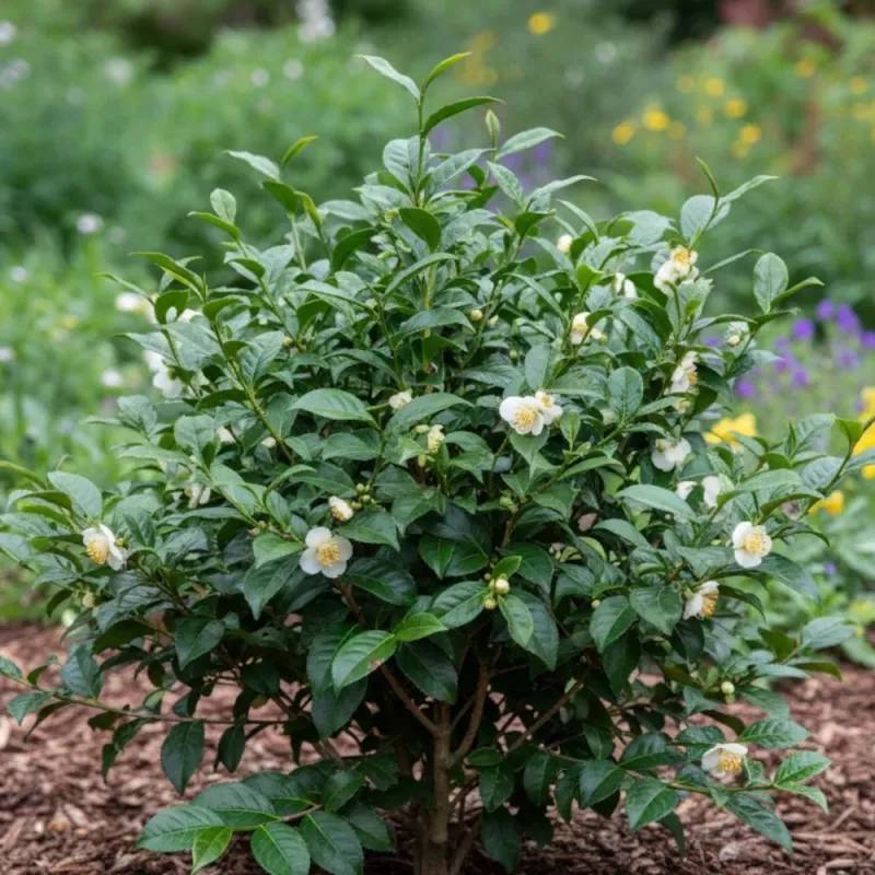 Camélia de Chine - Théier- Théojardin à fleurs Blanche/ - feuillage Persistant - Pot de 3L - 20/40 cm - Imagen 1