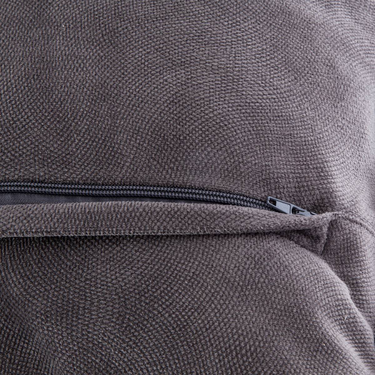 Atmosphera - Coussin "LILOU" coton gris ardoise 55x55cm - Atmosphera Créateur d'intérieur - Imagen 5